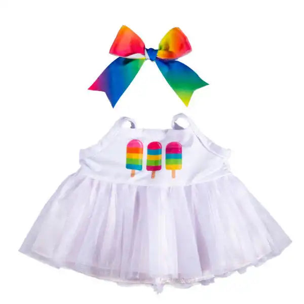 Popsicle Dress & Bow Teddy Bear Outfit Make a Bear