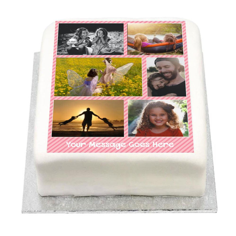 Personalised Multi Photo Cake - Pink Pastel