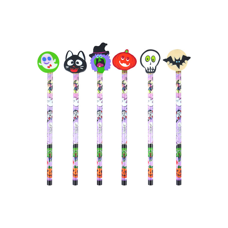 Halloween Pencils with Erasers (x6)