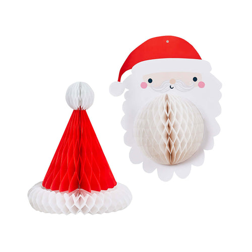 Santa Honeycomb Decorations (x2)