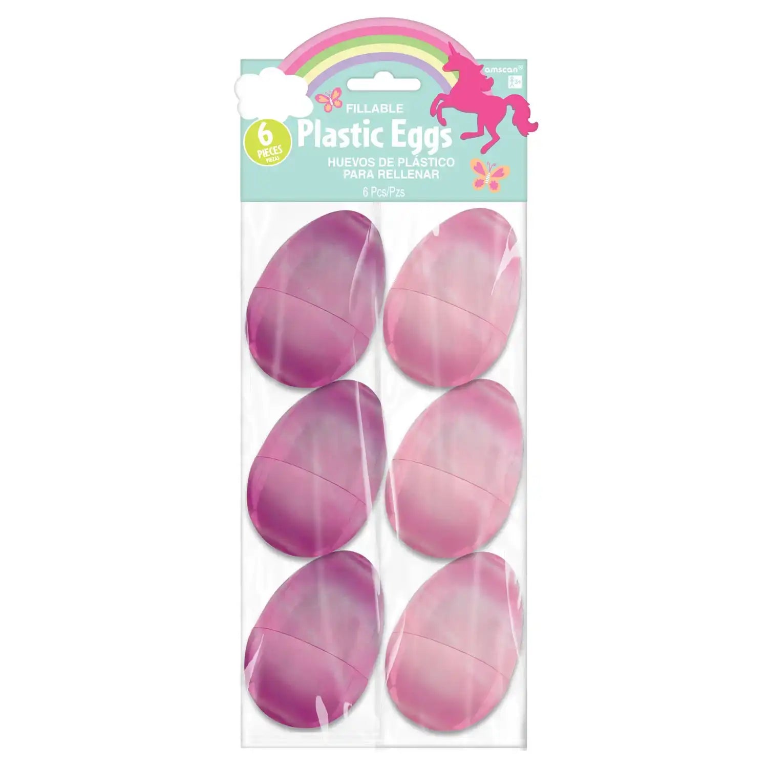 Pink Fillable Eggs (x6) Easter