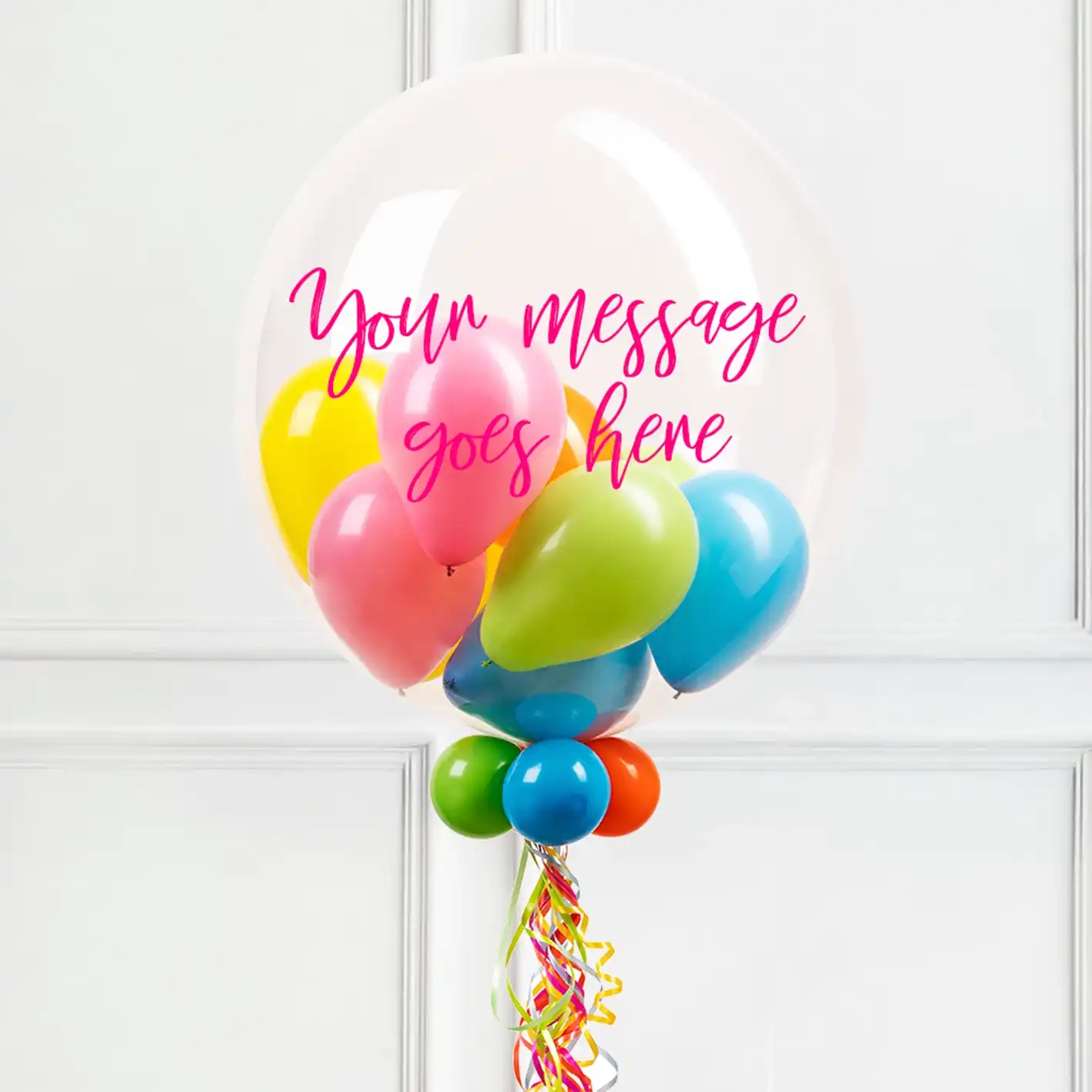 Personalised Bubble Balloon in a Box – Boho Tropical Mini Balloons None Personalised Balloons