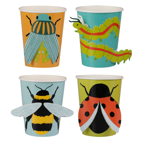 Bug Party Pop Out 3D Paper Cups (x8)