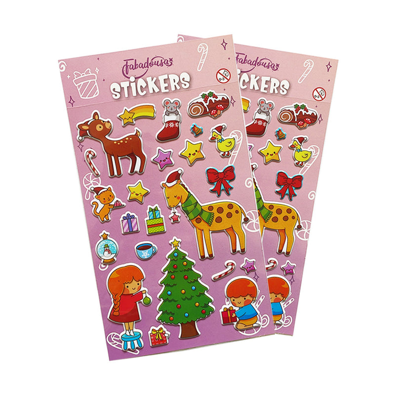 Cute Christmas Stickers (Pack of 3 Sheets)