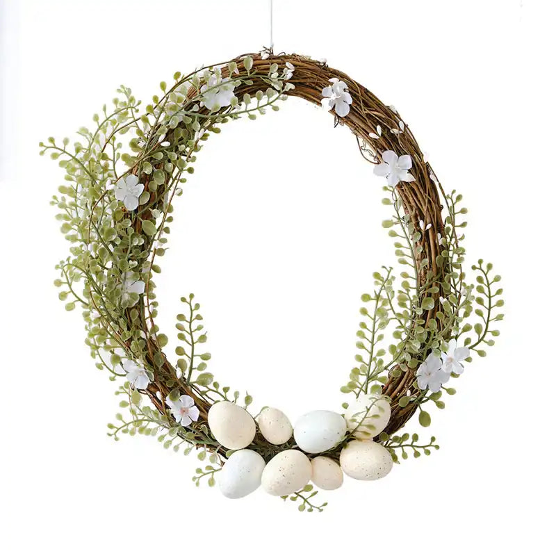 Reusable Egg, Foliage and Twig Easter Wreath Easter