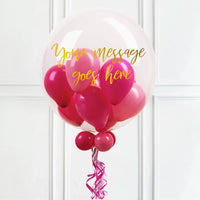Personalised Bubble Balloon in a Box – Flamingo Pink None Personalised Balloons