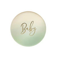 Sage Green 'Baby' Paper Plates (x8) Baby Shower