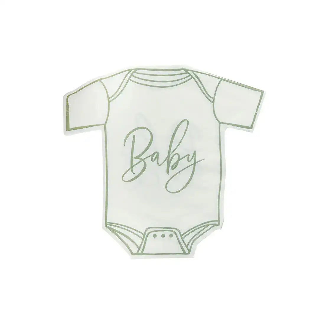 Sage Green Babygrow Paper Napkins (x16) Baby Shower