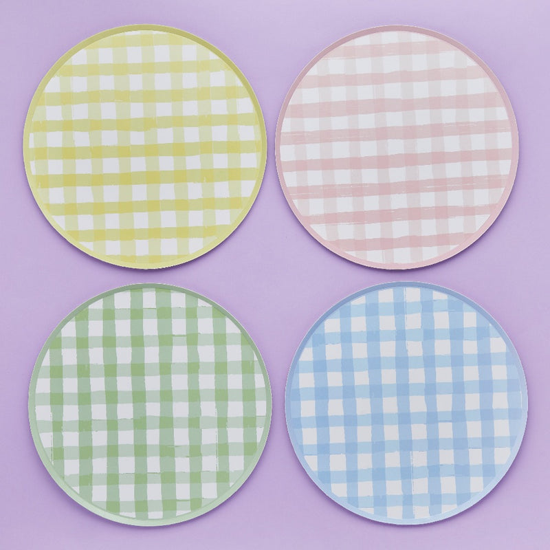 Gingham Paper Plates (x8)