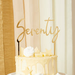 Gold Acrylic 'Seventy' Cake Topper