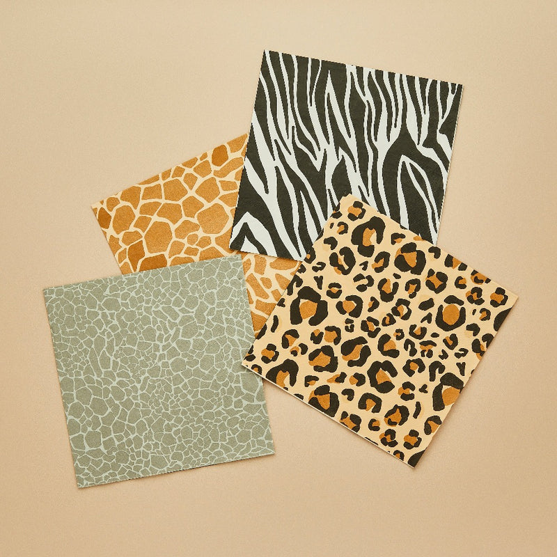 Safari Animal Print Paper Napkins (x16)
