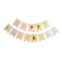 Pastel 'Happy Birthday' Flag Banner (3m) General Party