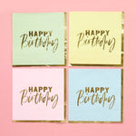 Pastel 'Happy Birthday' Paper Napkins (x16)