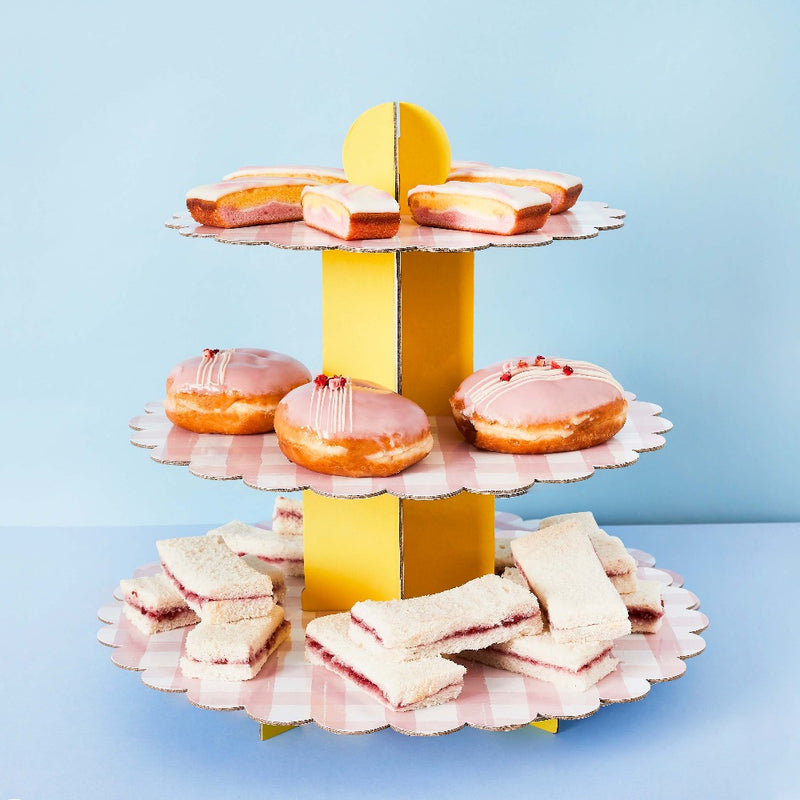 Pink Gingham Cake Stand