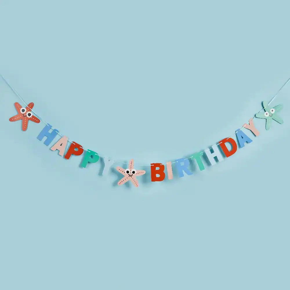 Starfish 'Happy Birthday' Banner (2m) Kids Party