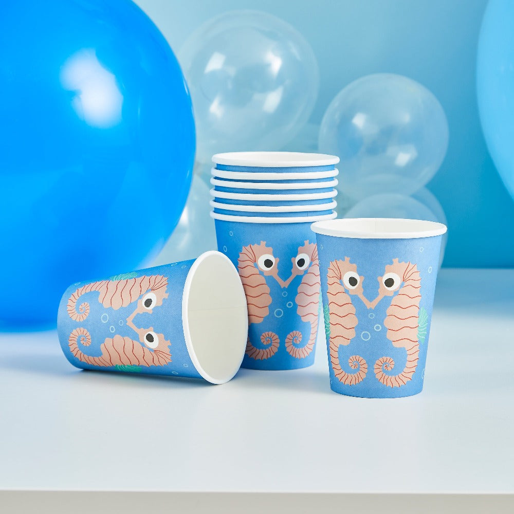 Seahorse Party Cups (x8), Under the Sea Party Ideas