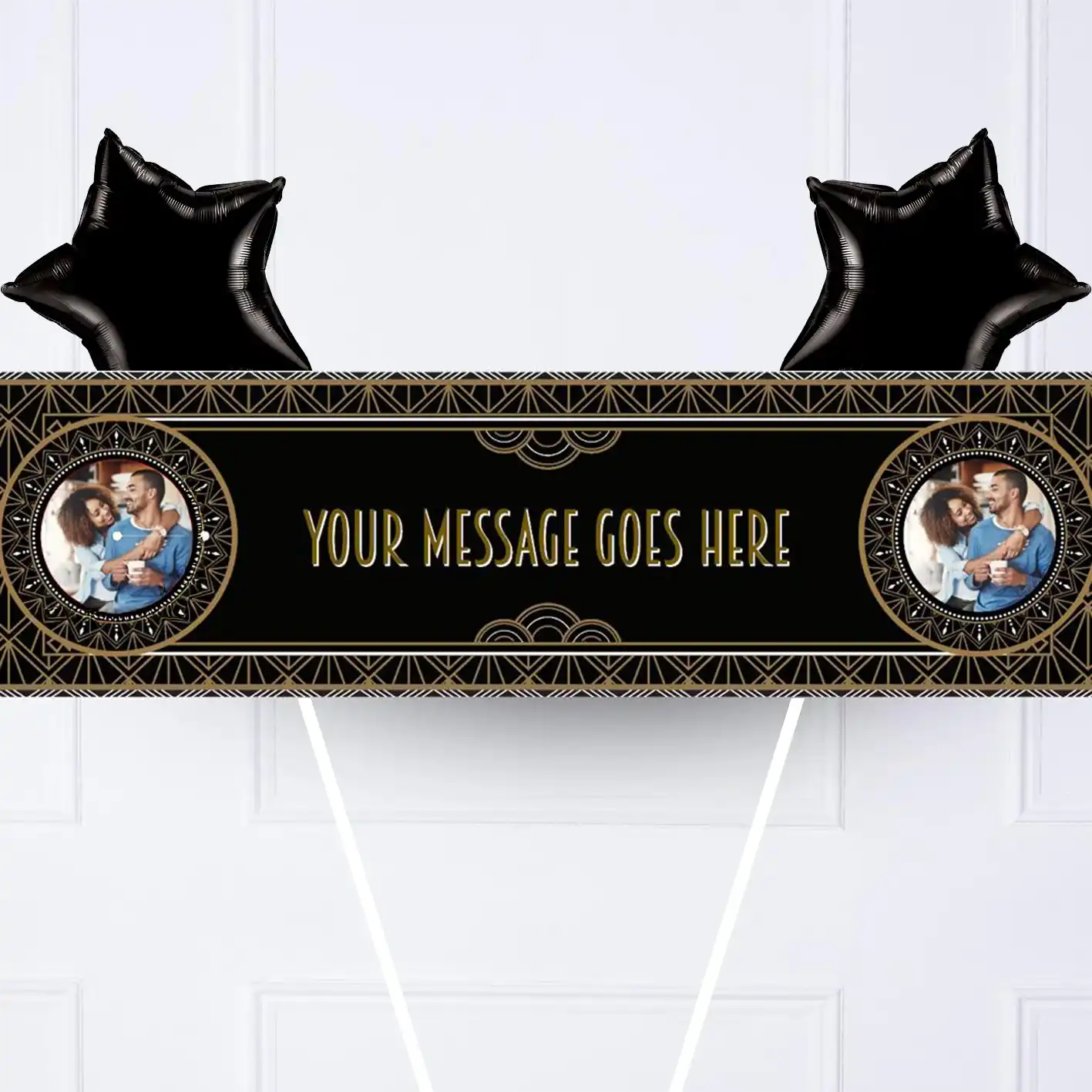 Hollywood Style Personalised Party Banner Yes 2 Balloons Personalised Banner