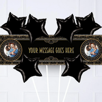Hollywood Style Personalised Party Banner Yes 6 Balloons Personalised Banner