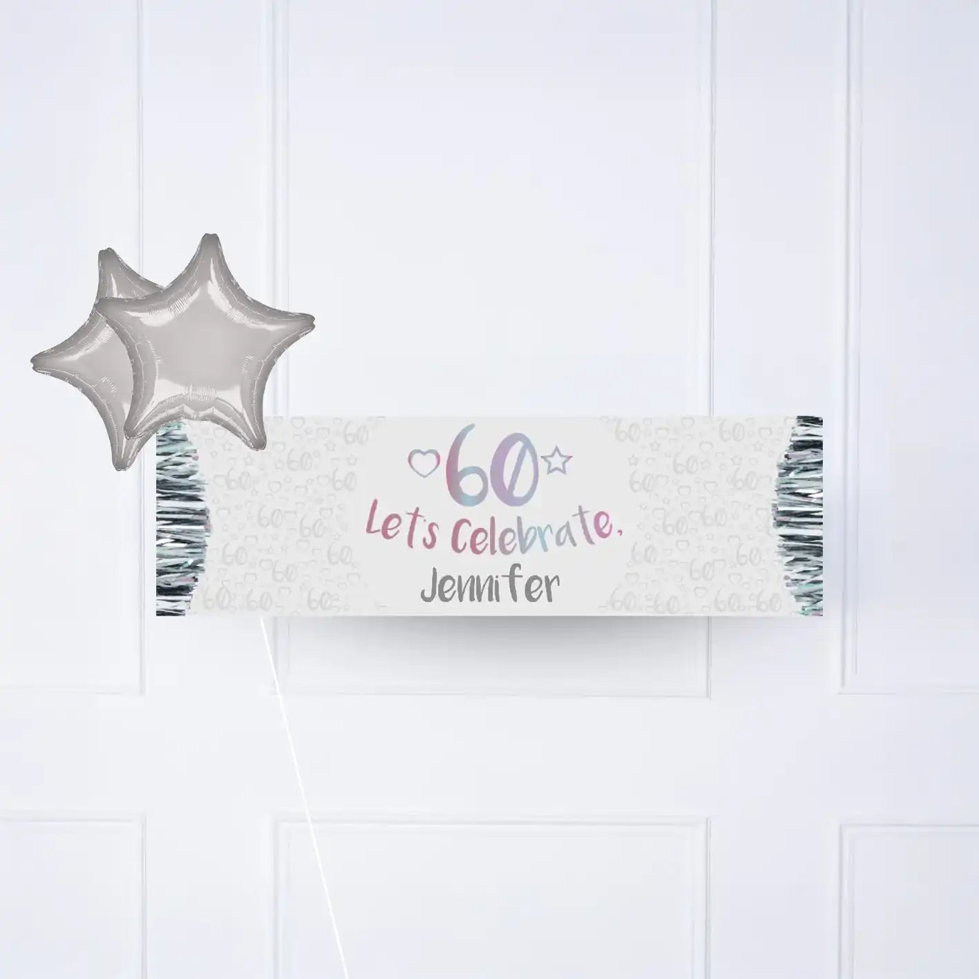 Iridescent 60th Personalised Party Banner No 2 Balloons Personalised Banner