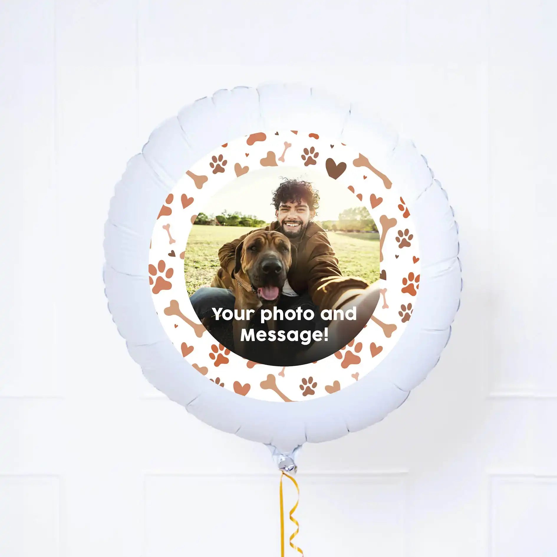 Personalised Pet Photo Balloon - Brown Paws and Treats Personalised Balloons