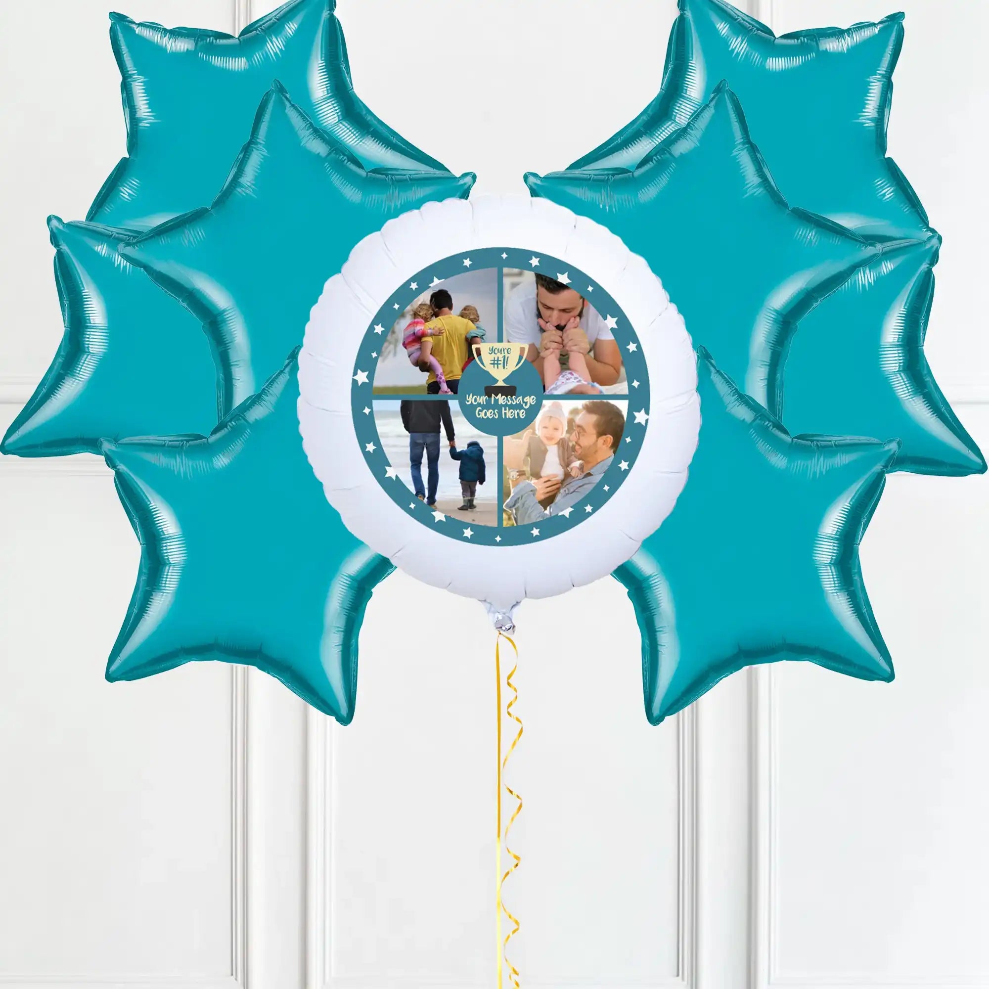 Personalised Photo Balloon - You’re Number 1: Blue Multi Photo 8 balloons Personalised Balloons
