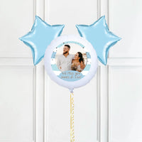 Personalised Photo Balloon – Blue Stripes 2 Baloons Personalised Balloons