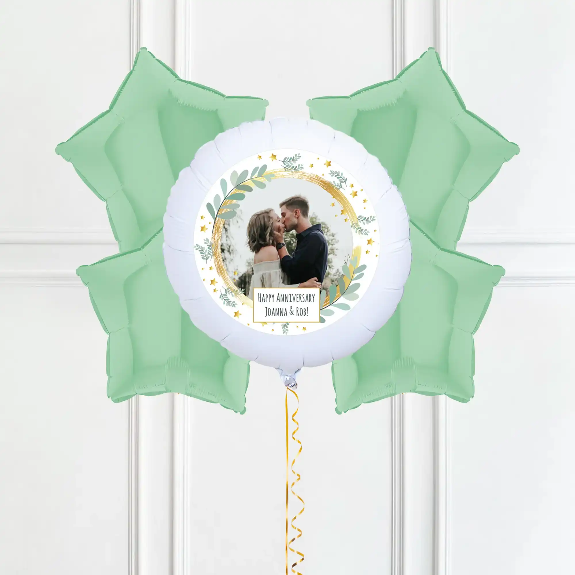 Personalised Photo Balloon – Botanical Single Photo 4 Balloons Personalised Balloons
