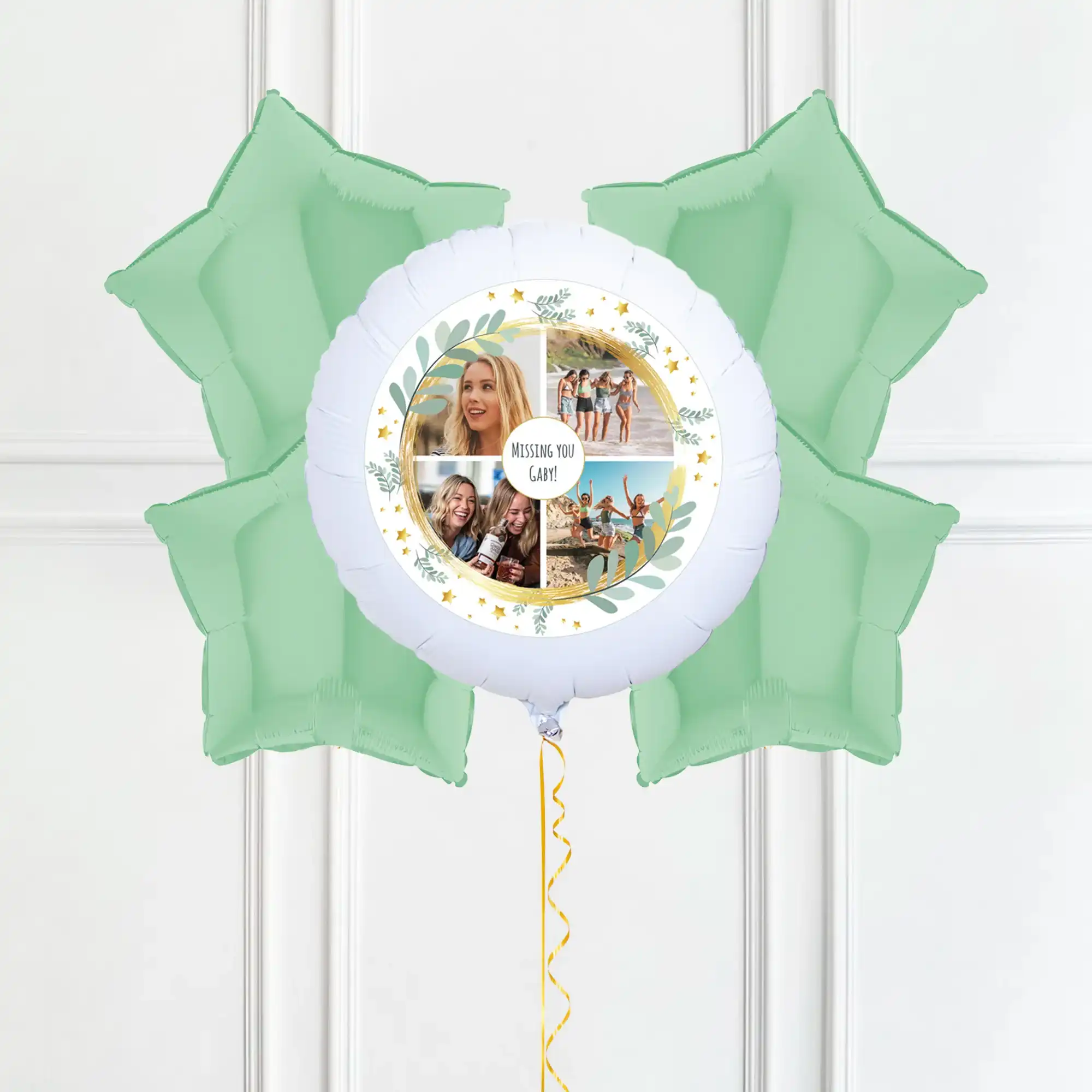 Personalised Photo Balloon – Botanical Multi Photo 4 Balloons Personalised Balloons