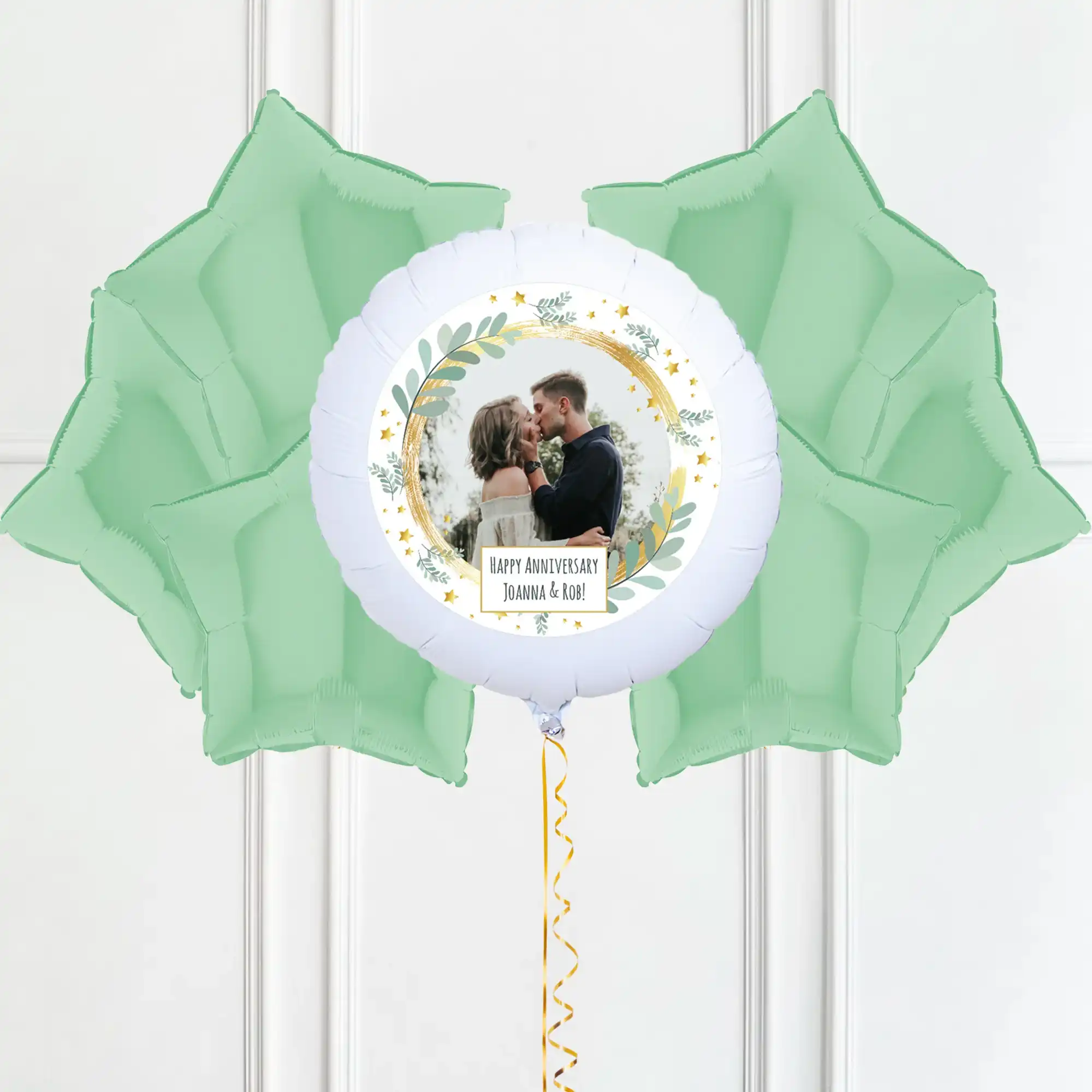 Personalised Photo Balloon – Botanical Single Photo 6 Balloons Personalised Balloons