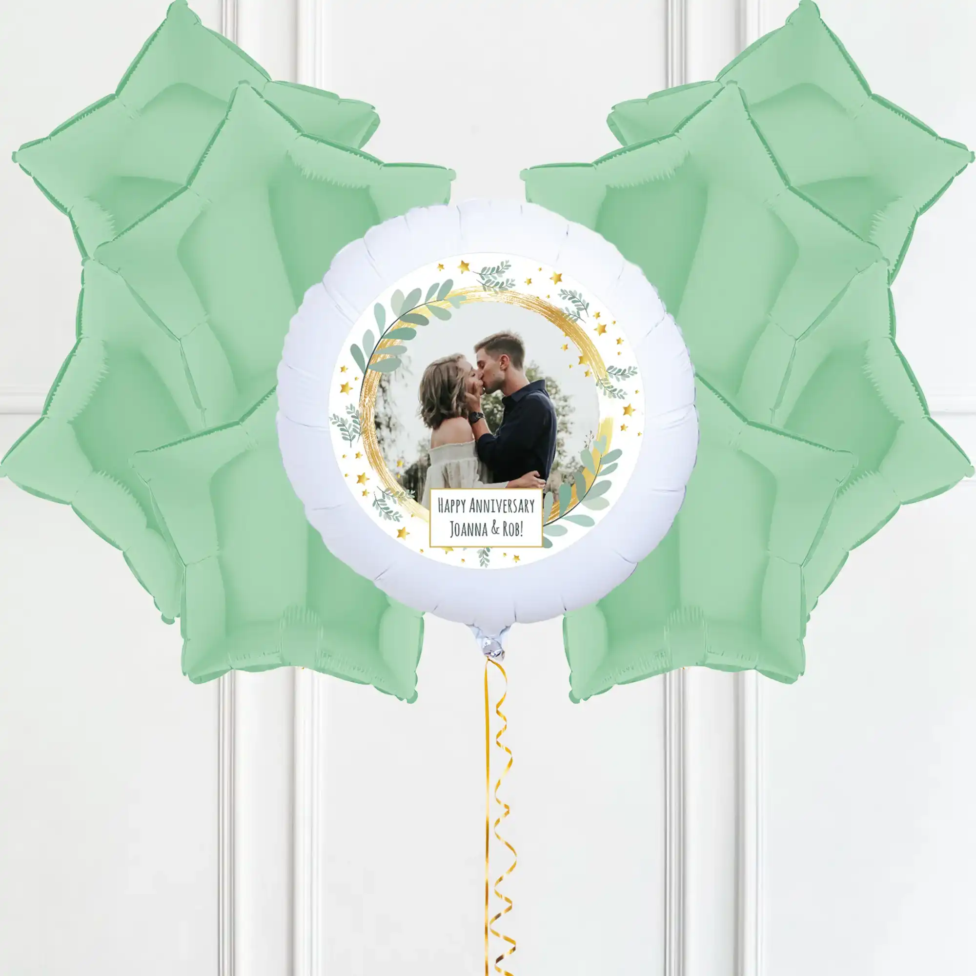 Personalised Photo Balloon – Botanical Single Photo 8 Balloons Personalised Balloons