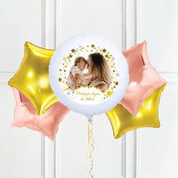 Personalised Photo Balloon – Metallic Confetti 4 Balloons Personalised Balloons