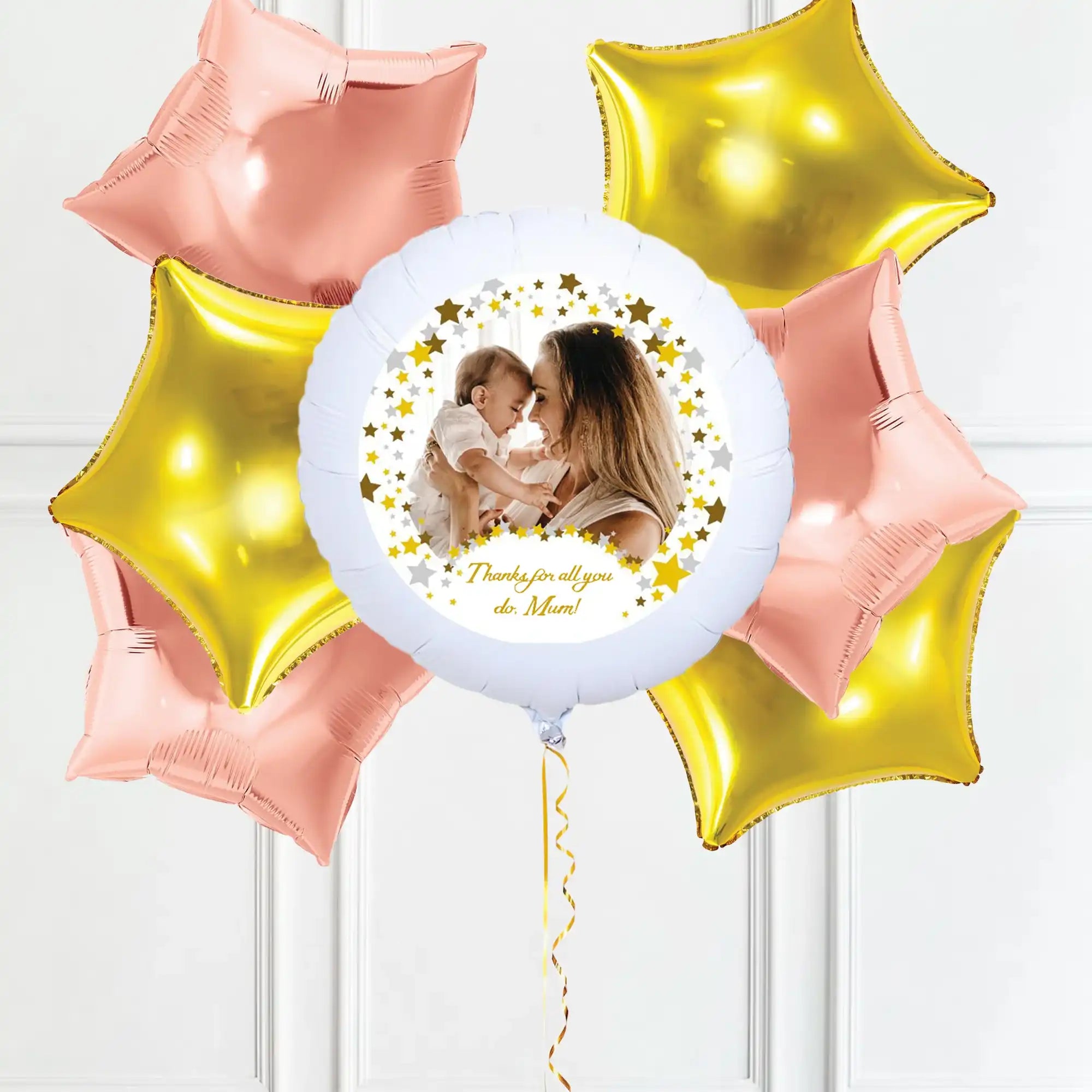 Personalised Photo Balloon – Metallic Confetti 6 Balloons Personalised Balloons