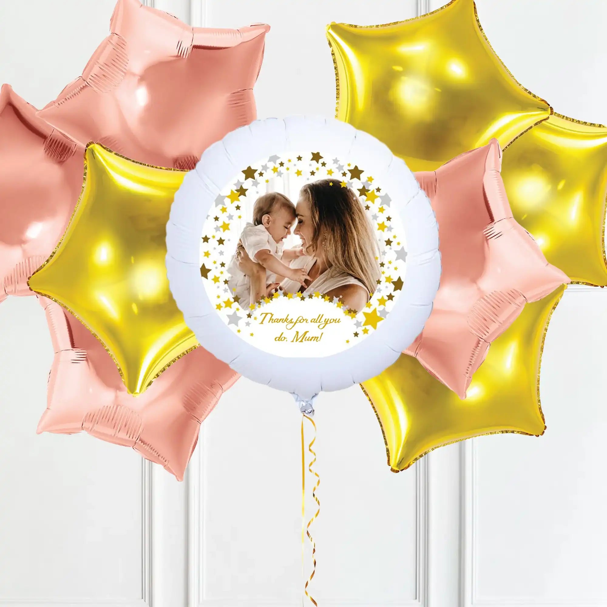 Personalised Photo Balloon – Metallic Confetti 8 Balloons Personalised Balloons