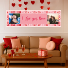 Photo Heart Collage Personalised Party Banner
