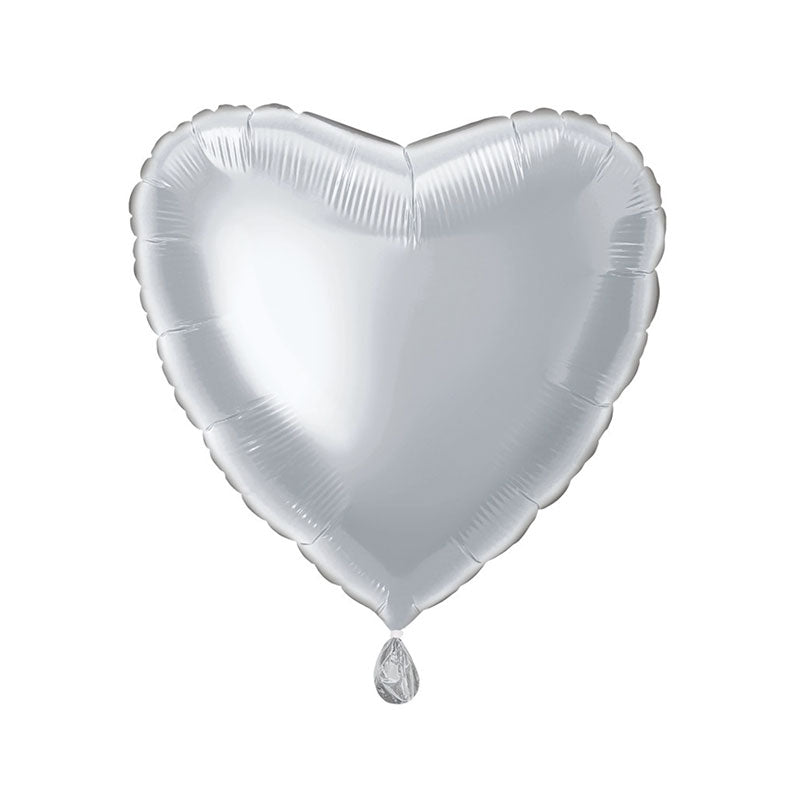 Silver Heart Foil Balloon - 18"