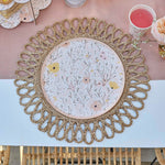 Pink Floral Paper Plates (x8)