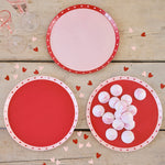 Red & Pink Heart Print Party Plates (x8)