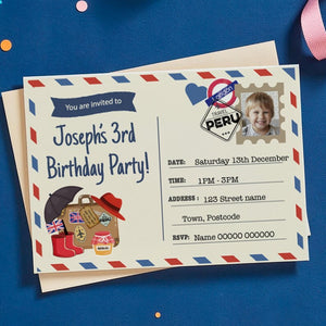 Personalised London Bear Invitations