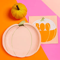 Halloween Pumpkin Paper Plates - 8 Pack Halloween