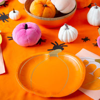 Halloween Pumpkin Paper Plates - 8 Pack Halloween