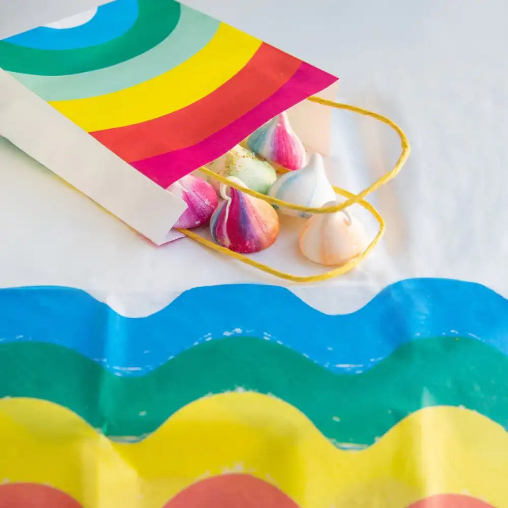 Rainbow Retro Paper Table Cover General Party