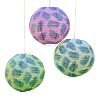 Hawaiian Palm Leaf Print Hanging Lantern Decorations (x3) Summer