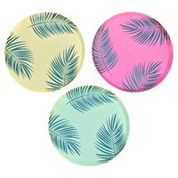 Hawaiian Tiki Palm Leaf Printed Paper Plates (x8) Summer