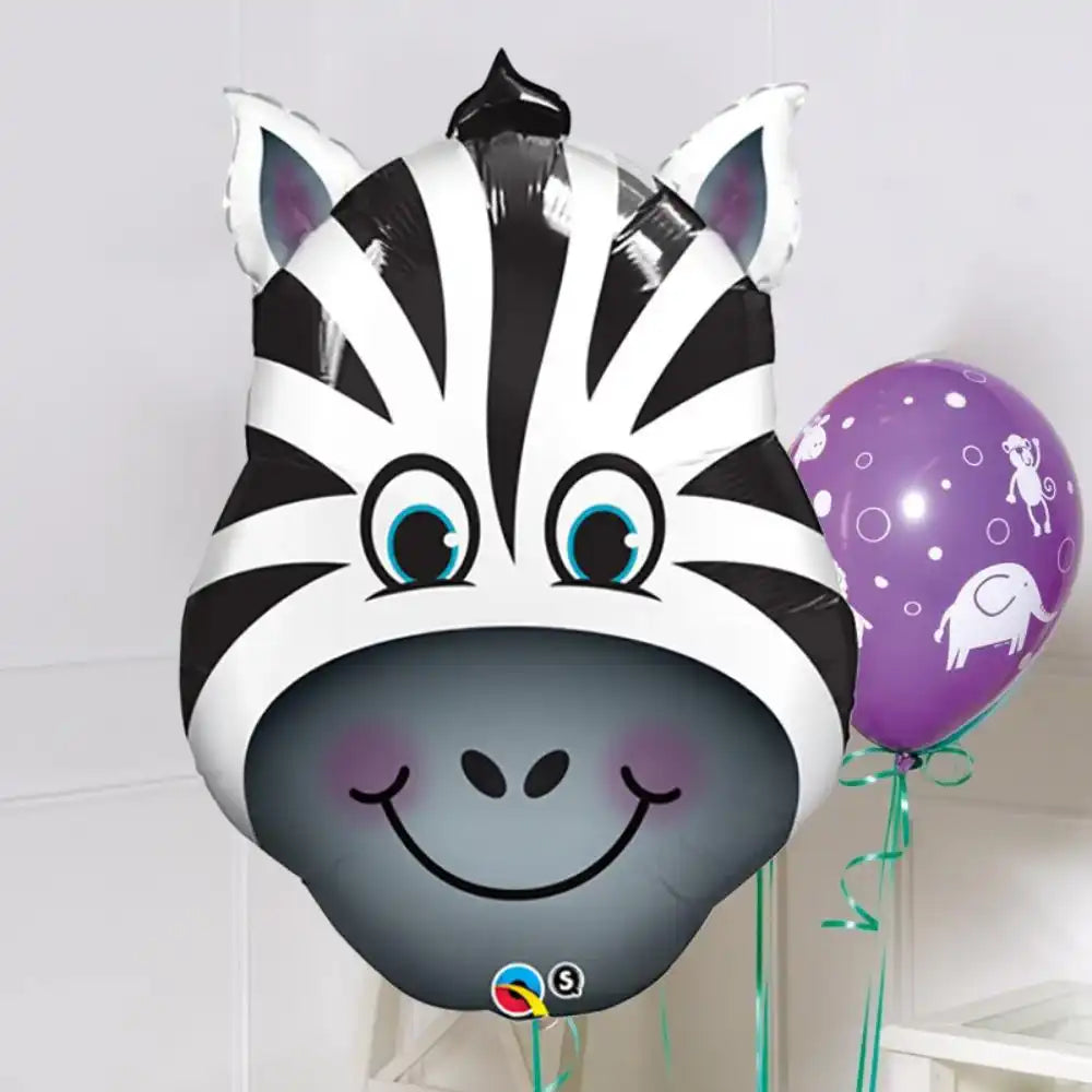 Supershape Smiling Zebra Helium Balloon 32” Kids Party