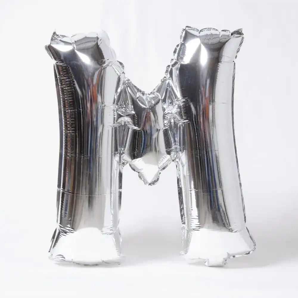 Silver 16" Letter M Party Balloon AirFill Balloons Party Pieces