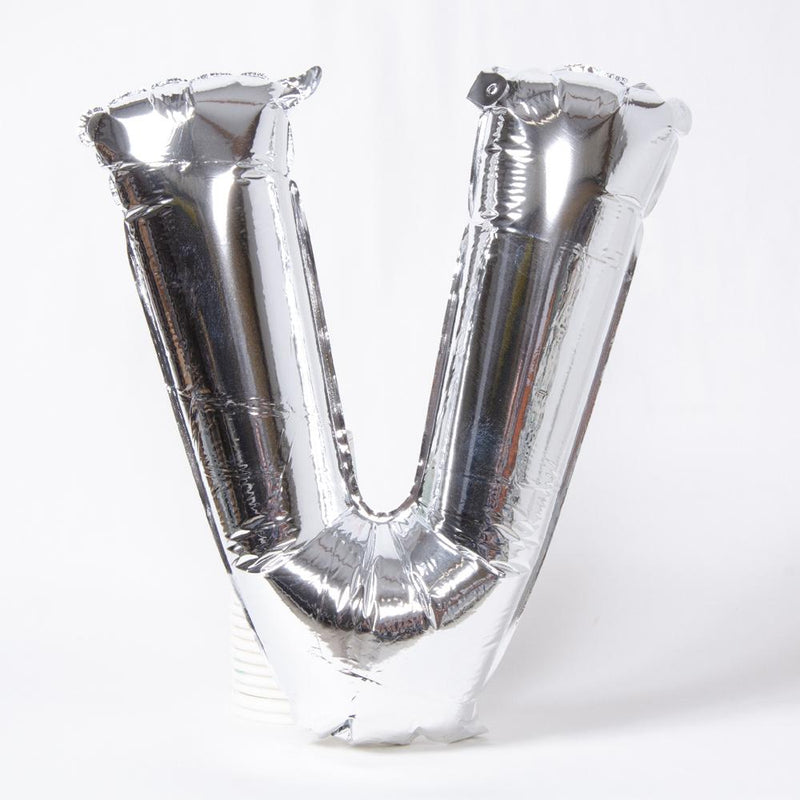 Air-Fill Silver 16" Letter Party Balloon V