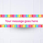 Rainbow Stripe Multi Dots Personalised Party Banner