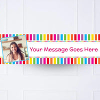 Rainbow Stripe Multi Dots Personalised Party Banner Yes Personalised Banner