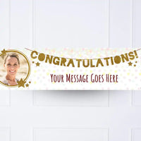 Gold Garland Congratulations Personalised Party Banner Yes Personalised Banner