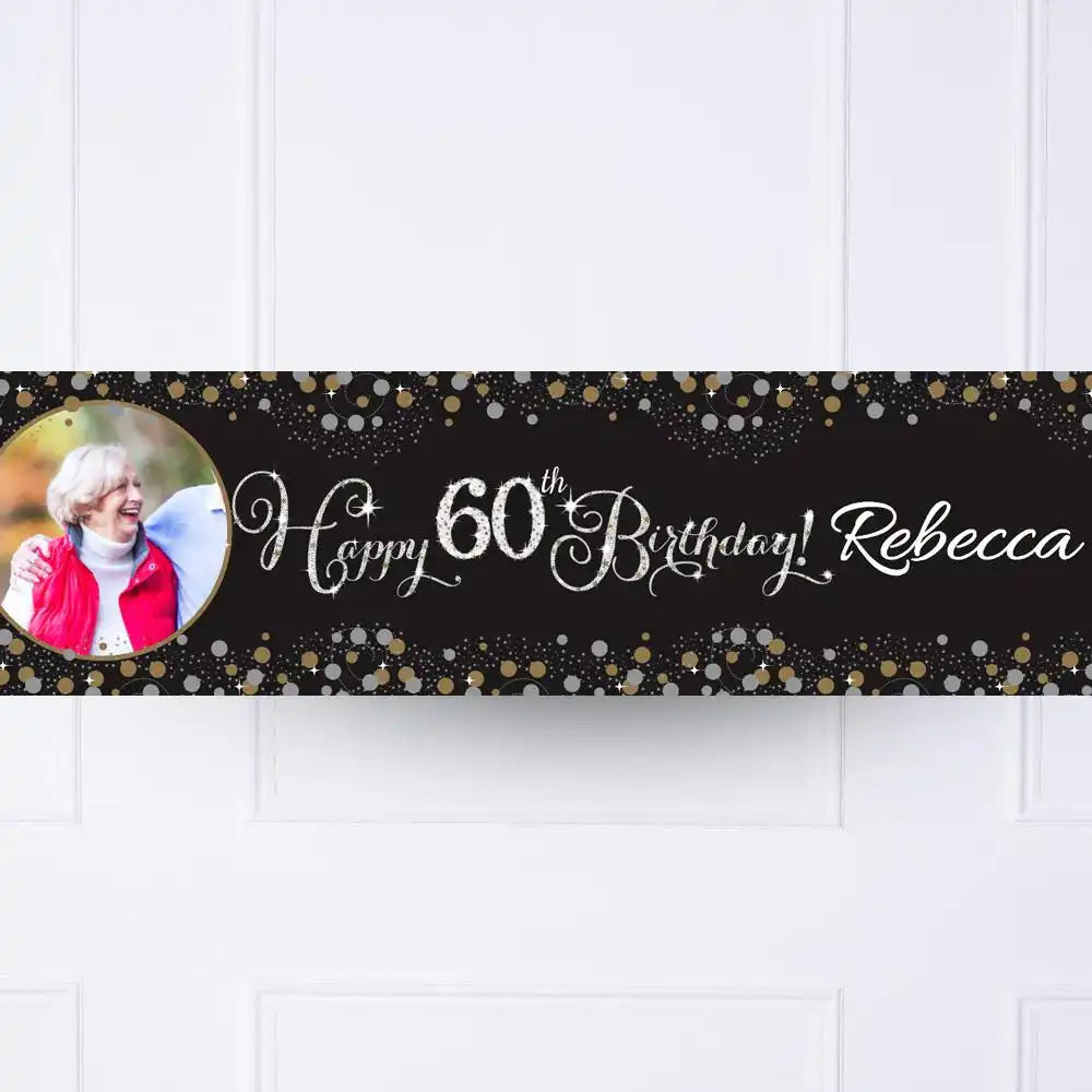 Gold Celebration 60th Personalised Party Banner Yes Personalised Banner